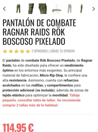 Pantalón Táctico Combate Ragnar