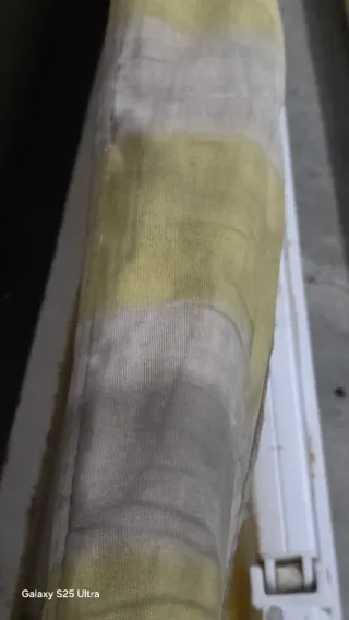 Toldo exterior rayas blanco y amarillo