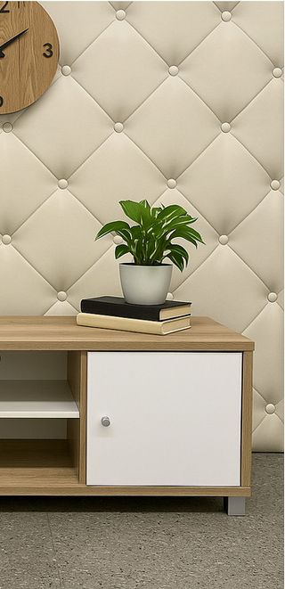 Mueble TV 150cm Madera y Blanco