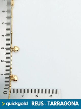 040-05-00666 PULSERA ORO DE 18K CORAZONES 18CM