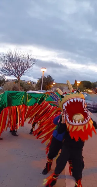 Disfraz de dragón chino , confección artesanal