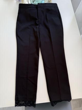Pantalón Zara Negro Encaje