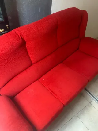 Sofá 3 plazas rojo
