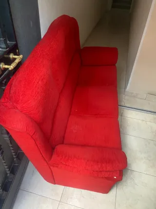 Sofá 3 plazas rojo