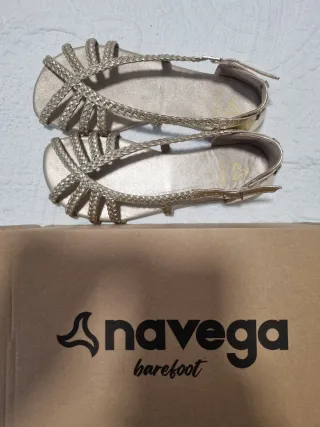 Sandalias Navegabarefoot Joya Oro Talla 40