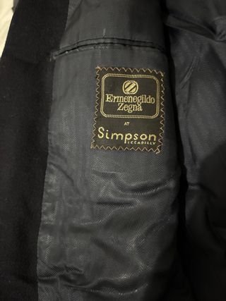 Abrigo Ermenegildo Zegna 100% Cachemira Negro