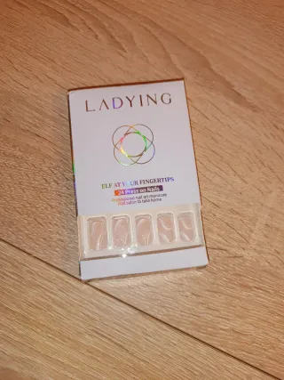 24 Uñas Postizas Francesas Cortas Cuadradas