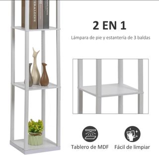 Lámpara de pie moderna con estantes