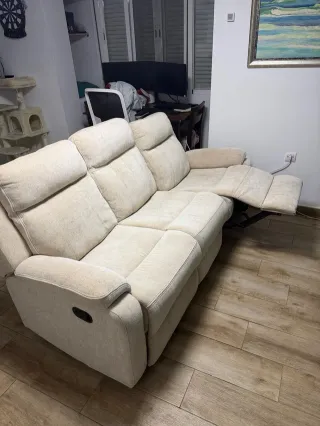 Sofá relax 3 plazas con mecanismo palanca en color