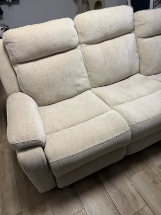 Sofá relax 3 plazas con mecanismo palanca en color