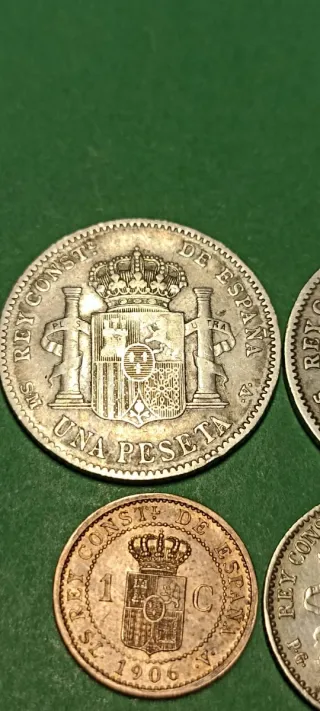 Lote 4 Monedas Antiguas Alfonso XIII