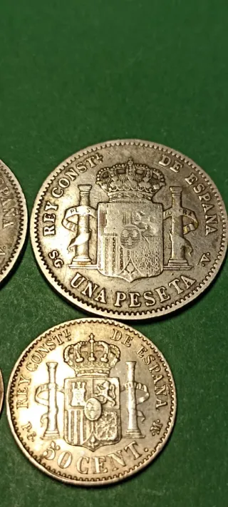 Lote 4 Monedas Antiguas Alfonso XIII