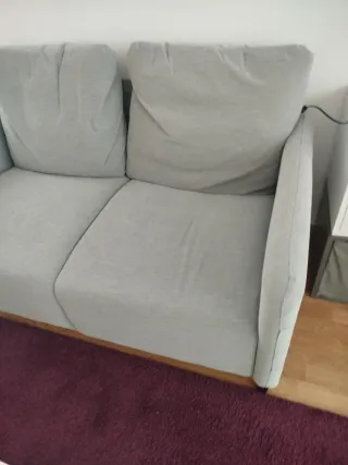 Sofá 2 Plazas Gris Tela