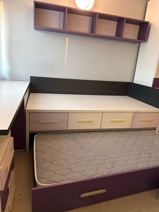 Armario y Cama de 1 metro por 2 metros de largo