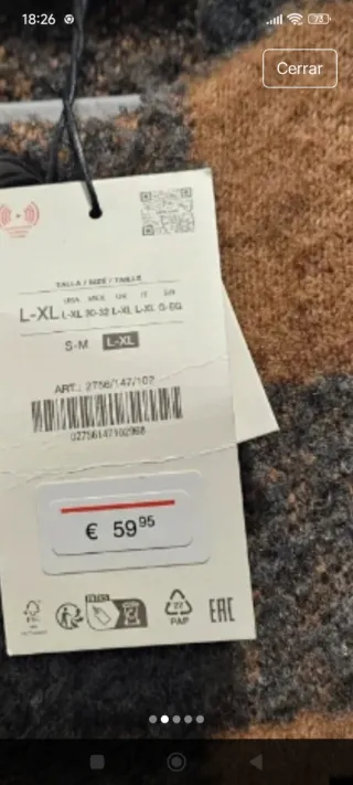 Chaqueta de punto Zara cuadros