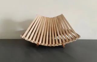 Portapane/Portafrutta in legno richiudibile