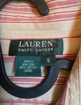 Camisa Ralph Lauren Talla S Rayas Beige/Rosa