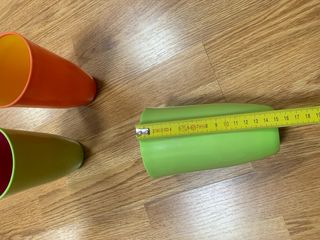 Vasos verde, naranja y fucsia. Lote