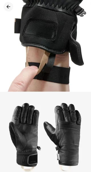 Guantes Ski piel Wedze P-900 Talla 2XL Negro