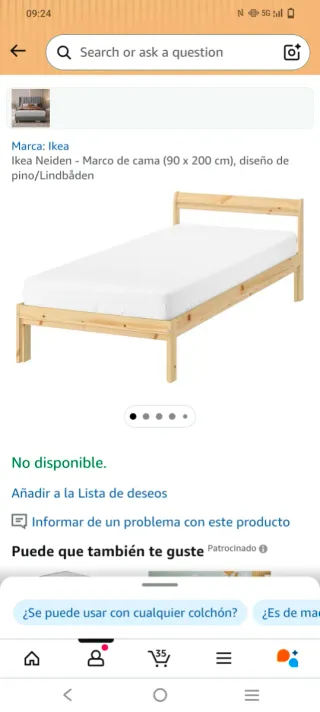 Cama IKEA NEIDEN Madera 90x200cm