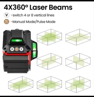Nivel Láser 4D 16 Líneas Trípode Accesorios