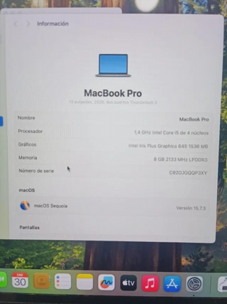 MacBook Pro 2020 256GB Gris