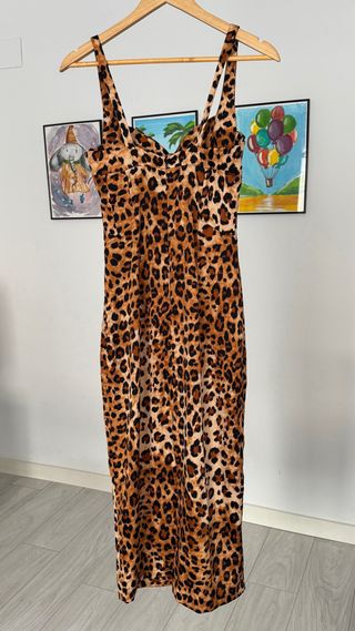 Vestido midi leopardo ZARA talla XS