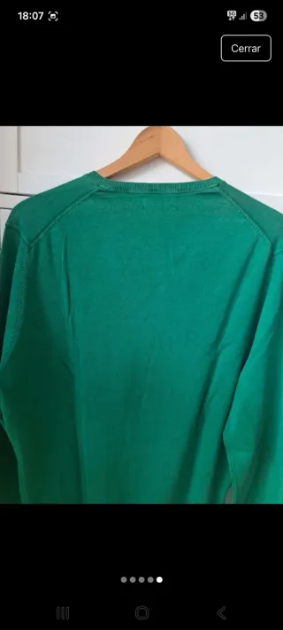 Jersey Massimo Dutti verde cuello pico