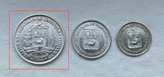 ºoO 1 bolívar 1954 - plata - Venezuela