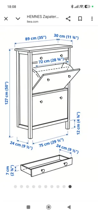 Zapatero Hemnes Ikea Blanco