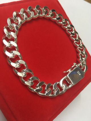 Pulsera de eslabones plateada para hombre