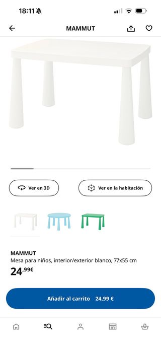 Mesa infantil MAMMUT IKEA blanca