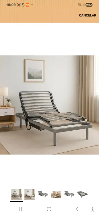 Cama articulada eléctrica 90x190 con colchón