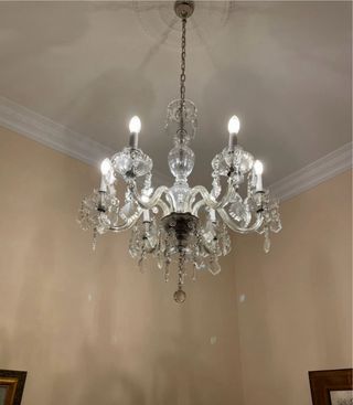 Lámpara araña de cristal tallado