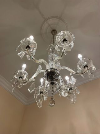 Lámpara araña de cristal tallado