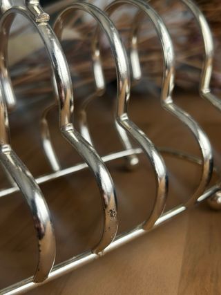 Porta tostadas inglés metal plateado