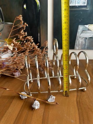 Porta tostadas inglés metal plateado