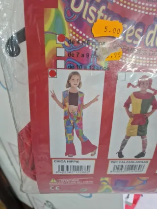 Disfraz hippie niña de 4 a 6 años