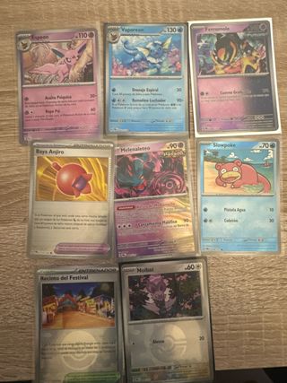 Lote Cartas Pokémon Espeon, Vaporeon, Slowpoke