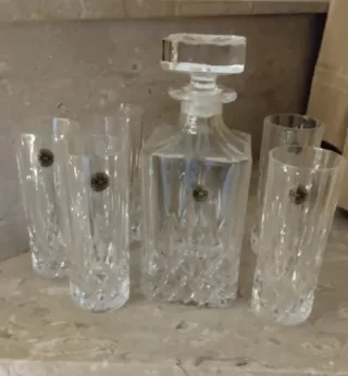 Caraffa e 5 Bicchieri Cristallo