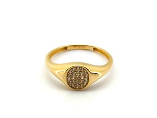 E1791071-12 Anillo Sello Oro 18k con Circonita