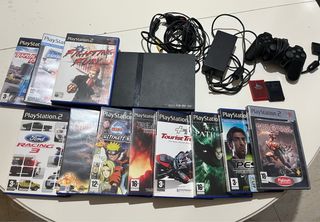 Lote de videojuegos y consola Play station 2
