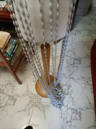 Cortinas decorativas de cuentas plateadas