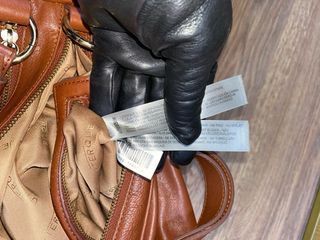 Bolso de piel marrón Uterqüe