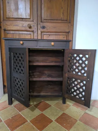 Zapatera de Madera Oscura