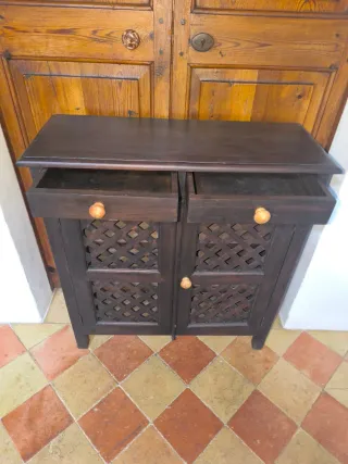 Zapatera de Madera Oscura