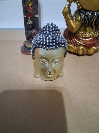 Figuras Budista y Ganesha Doradas