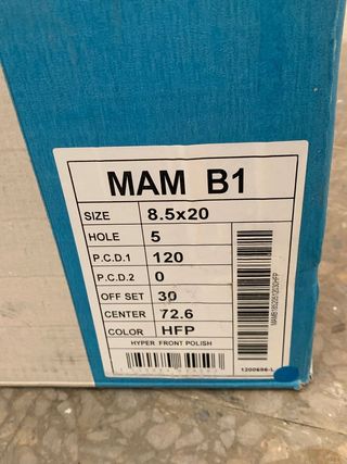 4X llantas mam b1 8.5x20 5x120 ET30