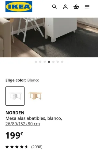 Mesa escritorio extensible Norden Ikea