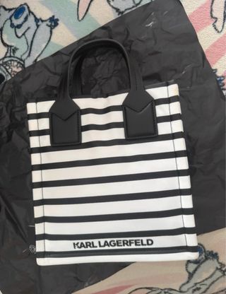 Bolso Karl Lagerfeld Rayas Blanco y Negro